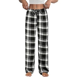 Ekouaer Women Pajama Pants Comfy Pj Bottom with Pockets Stretch Plaid Sleepwear - 1 of 4