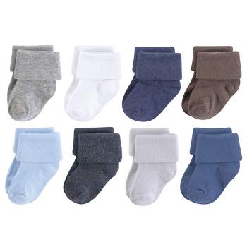 Luvable Friends Baby Boy Fun Essential Socks, Charcoal Blue