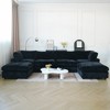 157" Modular Sectional Sofa,Faux Rabbit Fur Cloud Sofa Set,U Shaped Sofa Couch with Storage Ottoman,Down Filled Deep Seat,Removable & Washable Covers - 2 of 4