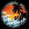 Men's Design By Humans Tropical Waves By clingcling T-Shirt - 2 of 4