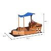 Infurnic Sand Toys, Outsunny Ship Sandbox with Cover and Rudder for Kids Ages 3-8 Years Old, Natural Wood, 38.2"*30.7"*63" - 4 of 4