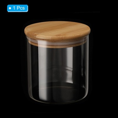 Unique Bargains Kitchen Food Storage Glass Jar with Airtight Bamboo Lid 12x10cm — фото 3