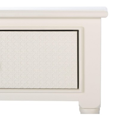 Haines Modern White 2-Drawer Console Table with Carved Details