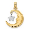 Black Bow Jewelry 14k Yellow and White Gold Moon Face and Dangling Star Pendant - image 3 of 4