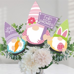 Big Dot of Happiness Easter Gnomes - Spring Bunny Party Centerpiece Sticks - Table Toppers - Set of 15 - 1 of 4