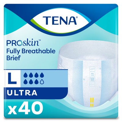 Tena Proskin Ultra Incontinence Briefs, Heavy Absorbency, Unisex, Large ...