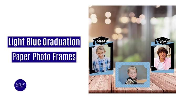Big Dot of Happiness Light Blue Graduation Party Centerpieces - 4x6 Picture Display - Paper Photo Frames - Set of 12, 2 of 10, play video