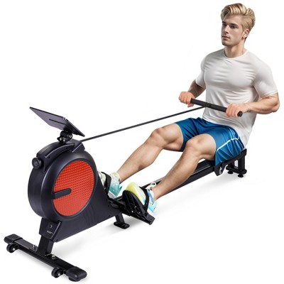 Whizmax Magnetic Rower Machine Foldable & Compact with 350 Lb Weight Capacity, 32 Levels of Resistance, Dural Sliding Seat, Kinomap App Compatible