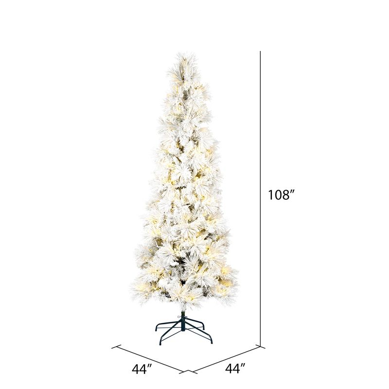 Vickerman Flocked Atka Pine Artificial Christmas Tree 3MM Warm White, 3 of 6