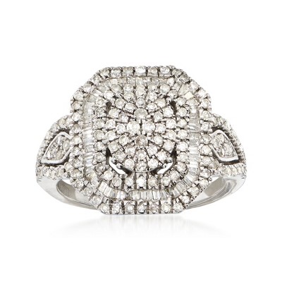 Ross-Simons 1.00 ct. t.w. Round and Baguette Diamond Multi-Level Ring in Sterling Silver
