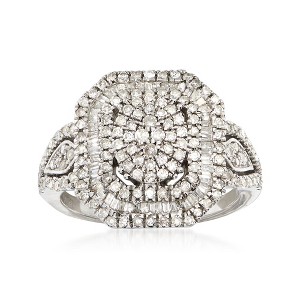 Ross-Simons 1.00 ct. t.w. Round and Baguette Diamond Multi-Level Ring in Sterling Silver - 1 of 4