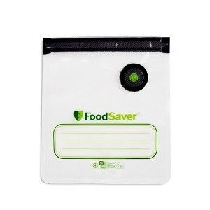 FoodSaver Reusable Quart Vacuum Zipper Bags - for Use with FoodSaver Handheld Vacuum Sealers -10 ct - 1 of 4