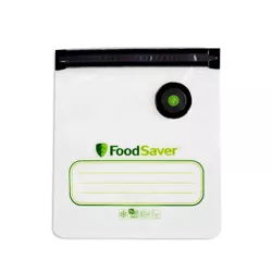 FoodSaver Reusable Quart Vacuum Zipper Bags - for Use with FoodSaver Handheld Vacuum Sealers -10 ct
