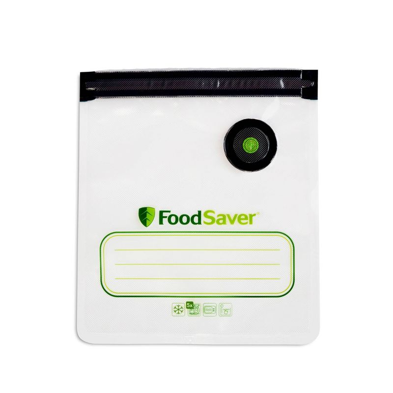 FoodSaver Reusable Quart Vacuum Zipper Bags - for Use with FoodSaver Handheld Vacuum Sealers -10 ct, 1 of 6