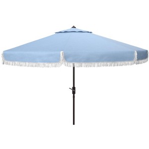 Milan Fringe 9Ft Crank Push Button Tilt Umbrella - PAT8008 - Safavieh - 1 of 4