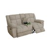 MAYEERTY Reclining Loveseat, 2-Seat Corduroy Fabric Recliner with Storage & Cup Holders for Living Room, Beige - 3 of 4