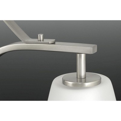 Progress Lighting Leap 3-Light Chandelier, Brushed Nickel, Etched Glass Shades