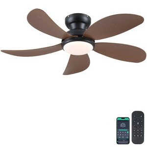 Kviflon 42 Inch Low Profile Modern Ceiling Fan, Reversible DC Motor,5 Blades,6 Speed, App and Remote Control - 1 of 4