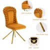 Lyngins Set of 2 Velvet Accent Chair with Gold X-Shaped Legs & Ball-Shaped Curved Back, 360° Swivel Dining Chair/Vanity Chair for Living Room - 3 of 4