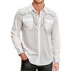 Men's Cowboy Shirt Western Floral Embroidered Casual Button Down Long Sleeve Shirts with Pockets - 2 of 4