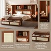 Twin Size Wooden Platform Bed with Two Storage Lockers, Drawer and Storage Shelf - 3 of 4