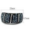 Slickblue Women’s Black Stainless Steel Ring, Striped Pave Design with Montana & Clear Synthetic Crystals, Size 5–10 - 2 of 4