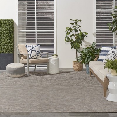 Grey Mocha Geometric Flat Woven Synthetic 10' x 14' Area Rug