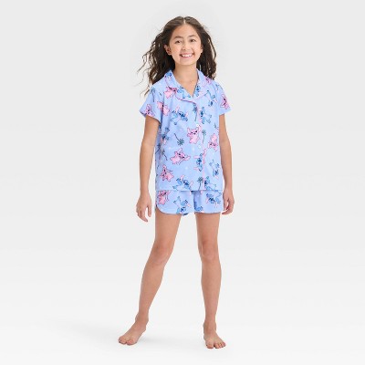 Girls' Lilo & Stitch Angel Coat Pajama Set - Blue