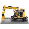 CAT Caterpillar M323F Railroad Wheeled Excavator w/Operator & 3 Work Tools Safety Yellow Ver. 1/50 Model by Diecast Masters - 2 of 4
