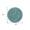 Teal Blue Aqua And Ivory Paisley Washable Indoor Outdoor Area Rug - 3 of 4