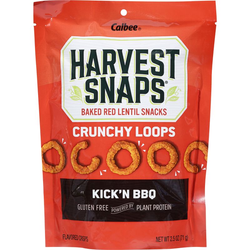 Harvest Snaps Crunchy Loops Kick&#39;n BBQ Baked Red Lentil Snacks - 2.5oz, 3 of 7