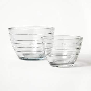  Luminarc Stackable Glass Bowls Set with White Lids, STD, Clear  : Home & Kitchen
