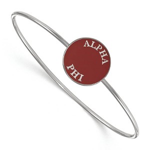 Black Bow Jewelry Sterling Silver Alpha Phi Greek Life Bangle Bracelet 7 Inch - 1 of 3
