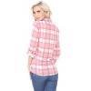 Women's Oakley Stretchy Plaid Tunic Top with Pockets - White Mark - 3 of 3