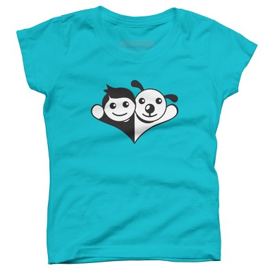 Girl's Design By Humans Doggy Friend By graphicganga T-Shirt