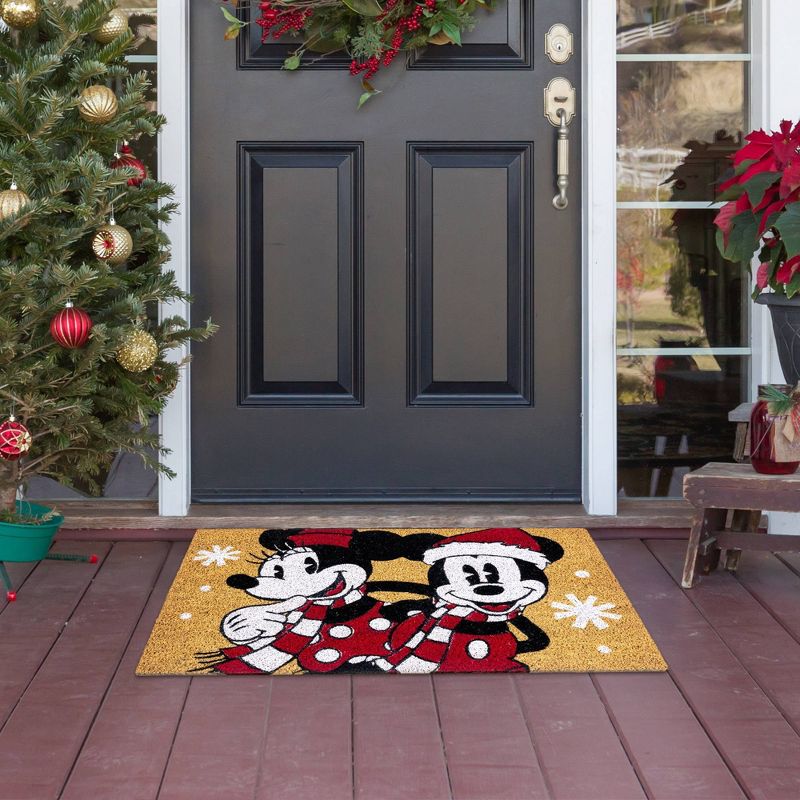 1&#39;5&#34;x2&#39;5&#34; Minnie and Mickey Winter Coir Doormat Red - Disney, 4 of 5
