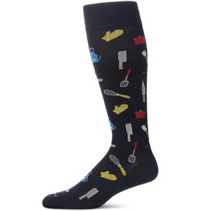 Memoi Chef 8-15 mmHg Graduated Cotton Compression Socks Navy 10-13 - 1 of 3