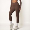 Anna-Kaci Active Women's High Waist Seamless Full-Length Leggings with Compression Fit Stretch Fabric and Minimal Logo Detail - 3 of 4