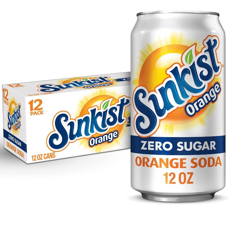 Sunkist Zero Sugar Orange Soda - 12PK/12 fl oz Cans, 1 of 10