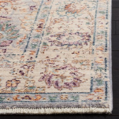 Gray Hand-Knotted Viscose and Cotton Area Rug, 27" x 8"