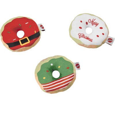 ETHICAL/SPOT Holiday Glazed Christmas Donuts Cat Toy - 4" Assorted styles- 1 Unit