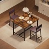 3-Piece Counter Height Dining Table Set: 2 Upholstered Bar Stools with Backrest & Footrest, Corner Protector. Ideal for Kitchen, Apartment. - 4 of 4