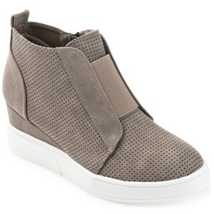 Journee Women's Clara Medium and Wide Width Wedge Sneakers - 1 of 4