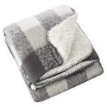 50"x60" Faux Mohair Design Sherpa Throw Blanket Gray - Saro Lifestyle