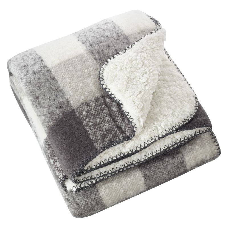 50&#34;x60&#34; Faux Mohair Design Faux Shearling Throw Blanket Gray - Saro Lifestyle, 1 of 5