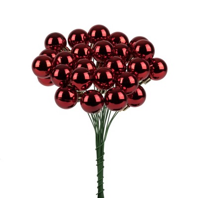 Vickerman 1" x 24" Shiny Ball Ornament Christmas Pick