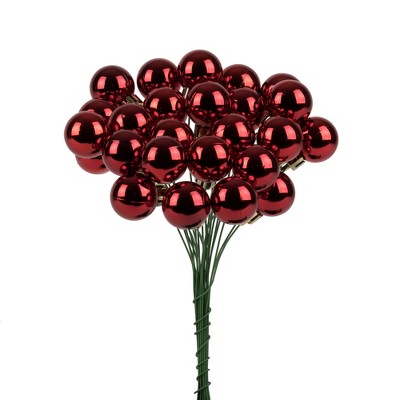 Vickerman 6" Red Shiny Ball Ornament Christmas Pick, Pack Of 2 : Target