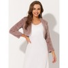 Allegra K Women's Cropped Open Front Collarless Long Sleeve Faux Fur Jacket - 3 of 4