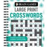 Brain Games - Large Print Crosswords (Swirls) - (Brain Games Large Print) (Spiral Bound)
