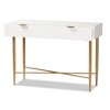 Baxton Studio Galia Wood and Metal 1 Drawer Console Table White/Gold: Chic Entryway Furniture, No Assembly Required - 2 of 4